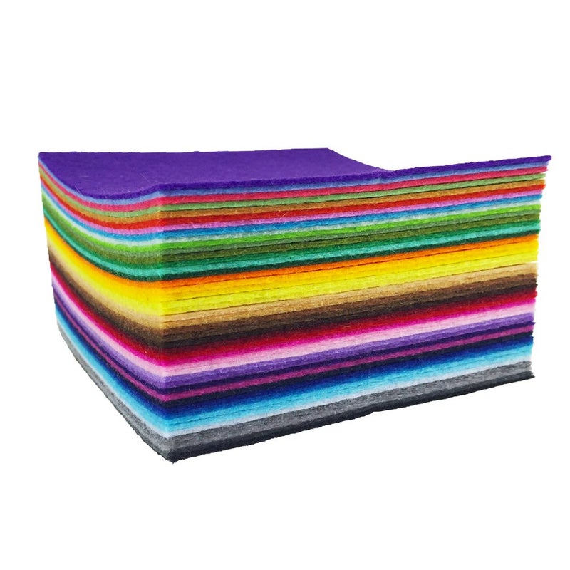 flic-flac 48PCS 8 x 8 inches (20 x 20cm) Assorted Color Felt Fabric Sheets Patchwork Sewing DIY Craft 1mm Thick â€¦ (20cm * 20cm, 48pcs) - Image 5
